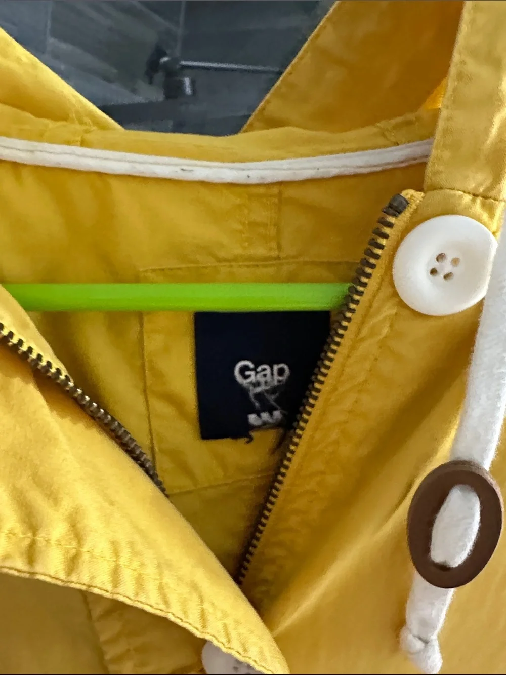 GAP Yellow Hooded Rain Jacket